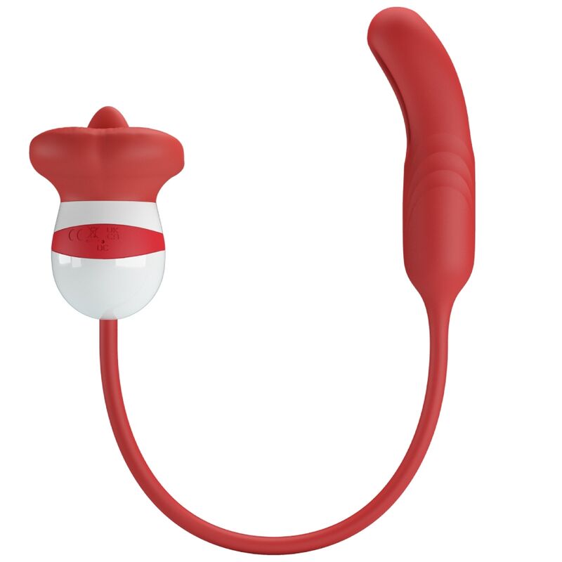 Estimulador Duplo Usb Movimento Língua e Pulsação PrettyLove Alyss