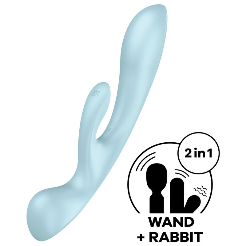 Estimulador Duplo Usb Satisfyer Triple Oh Hybrid Azul
