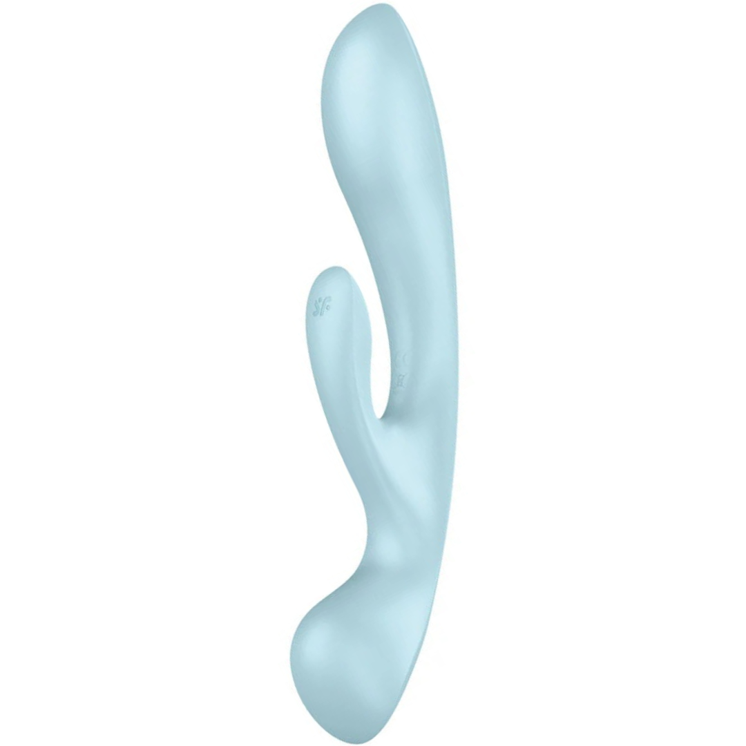 Estimulador Duplo Usb Satisfyer Triple Oh Hybrid Azul