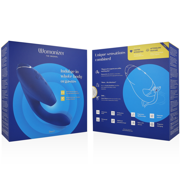 Estimulador Duplo Usb Sucção Womanizer Duo 2 Azul