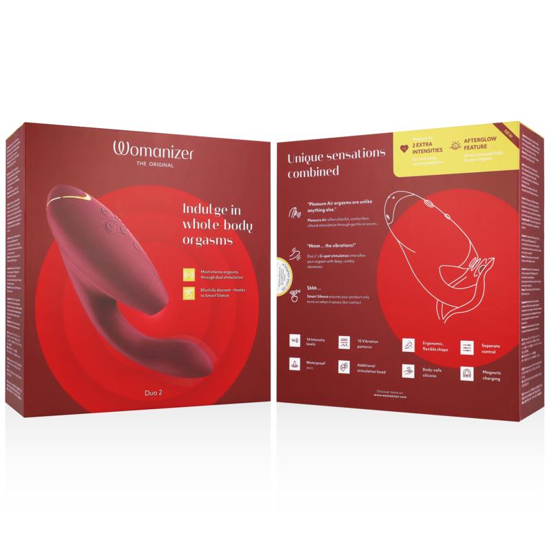 Estimulador Duplo Usb Sucção Womanizer Duo 2 Vermelho