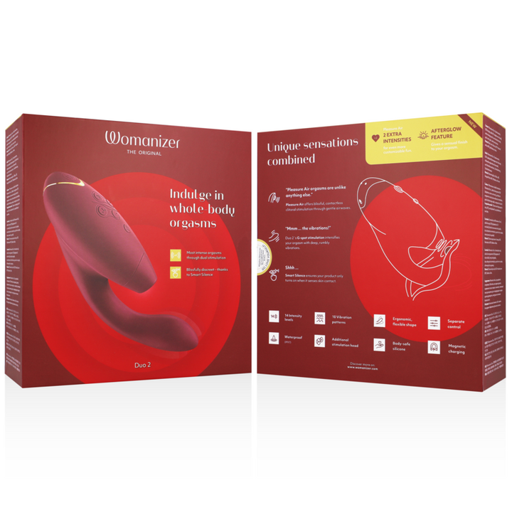 Estimulador Duplo Usb Sucção Womanizer Duo 2 Vermelho