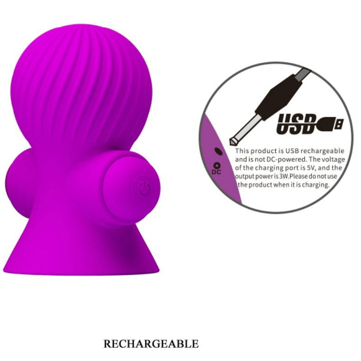Estimulador Mamilos USB Vibração e Sucção PrettyLove Rosa