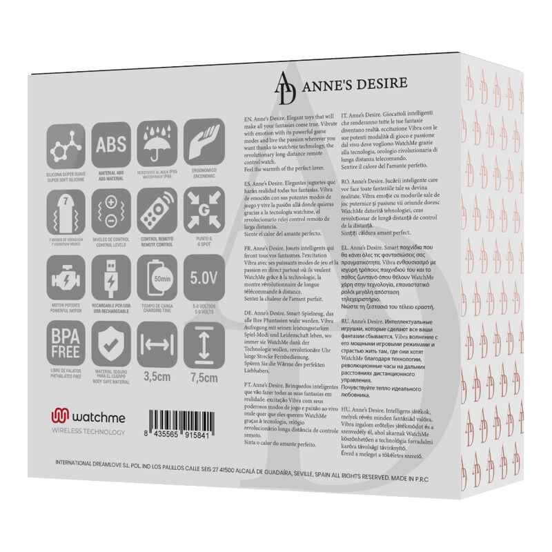 Estimulador Ovo Vibração Usb Anne 's Desire Controlo Remoto Watchme
