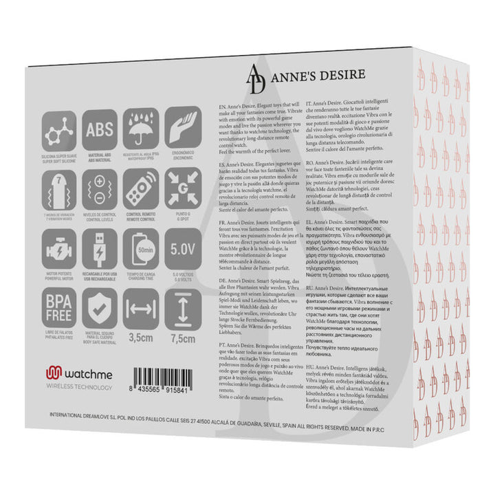 Estimulador Ovo Vibração Usb Anne 's Desire Controlo Remoto Watchme
