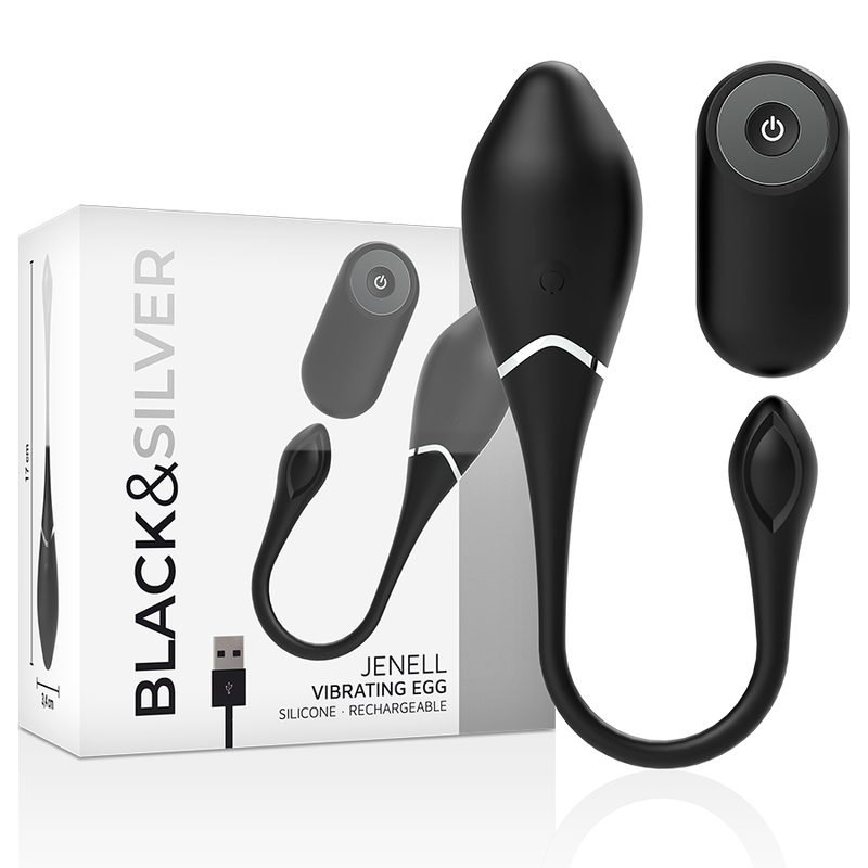 Estimulador Ovo Vibração Usb Black&Silver Jenell Controlo Remoto