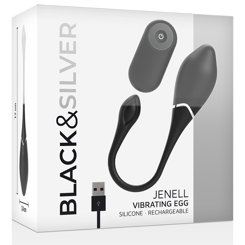 Estimulador Ovo Vibração Usb Black&Silver Jenell Controlo Remoto