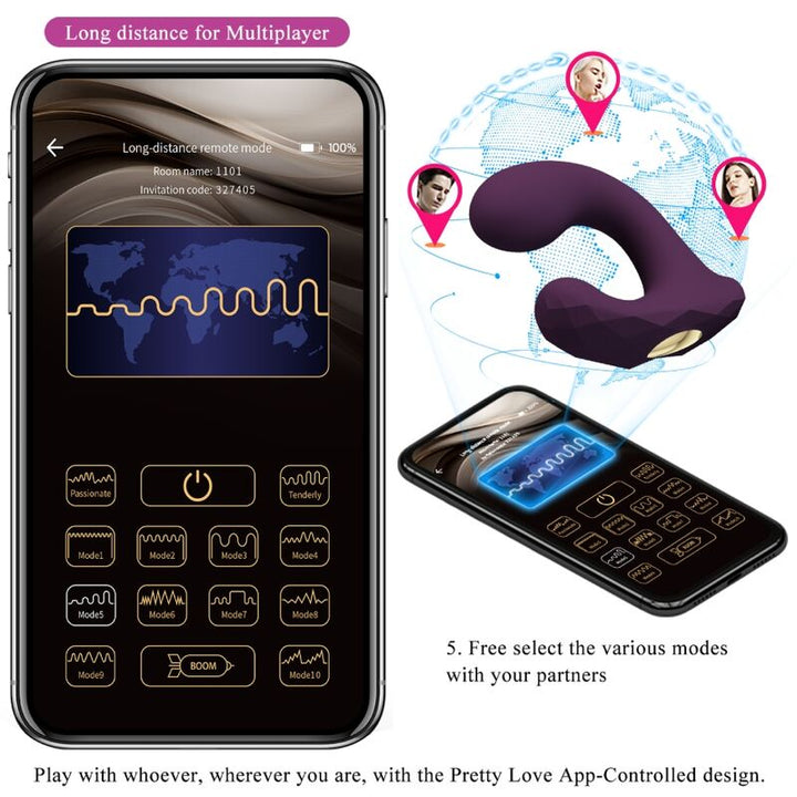 Estimulador Ovo Vibração Usb PrettyLove Billy Controlo Remoto App