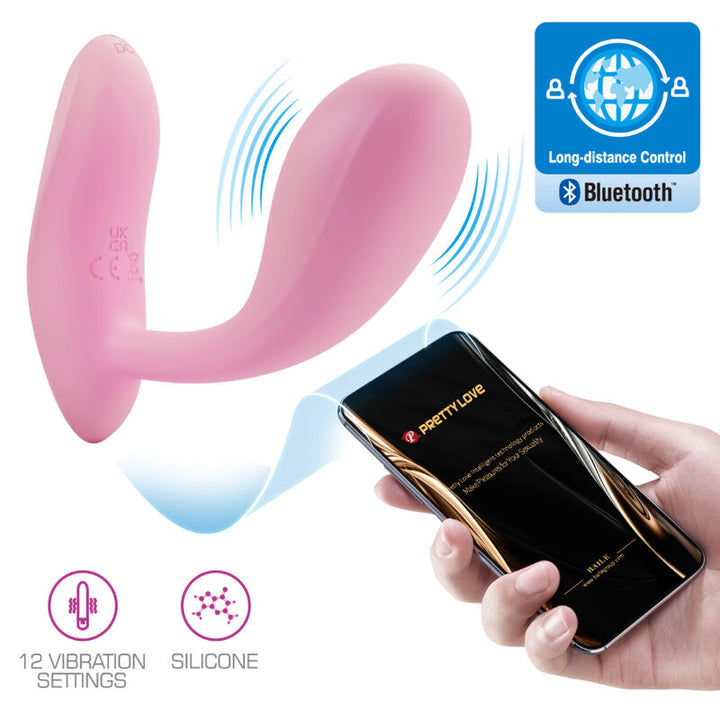 Estimulador Ovo Vibração Usb Prettylove Baird Rosa Controlo Remoto App
