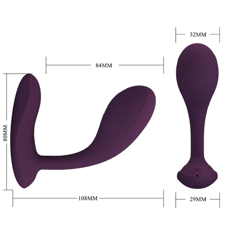 Estimulador Ovo Vibração Usb Prettylove Baird Roxo Controlo Remoto App