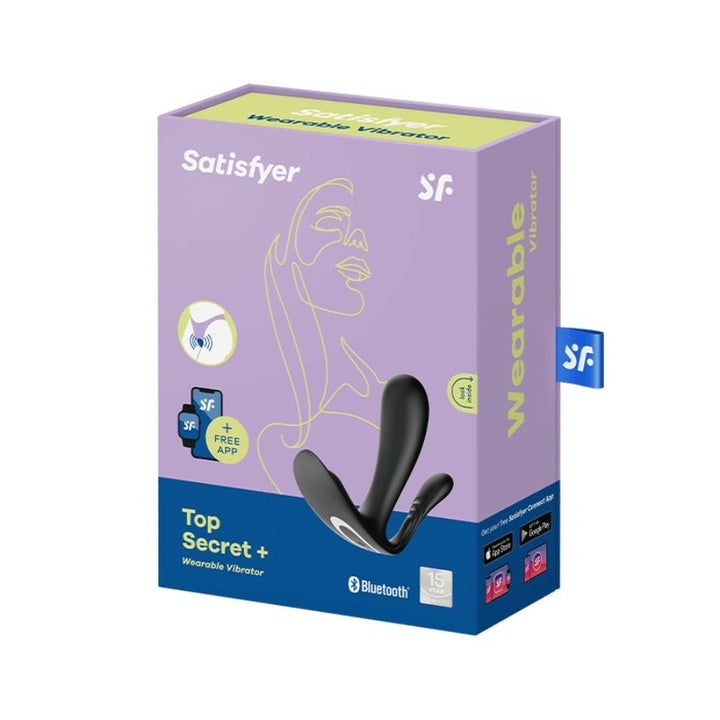 Estimulador Ovo Vibração Usb Satisfyer Top Secret+ Preto Controlo Remoto App