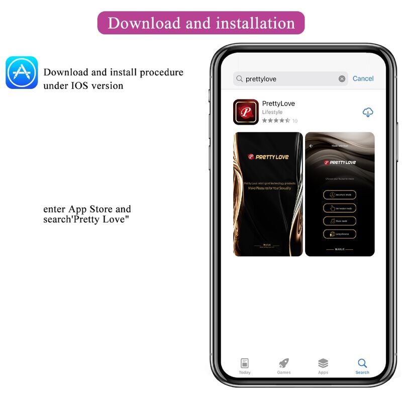 Estimulador Ovo Vibração e Eletroestimulação Usb PrettyLove Doreen Rosa Escuro Controlo Remoto App