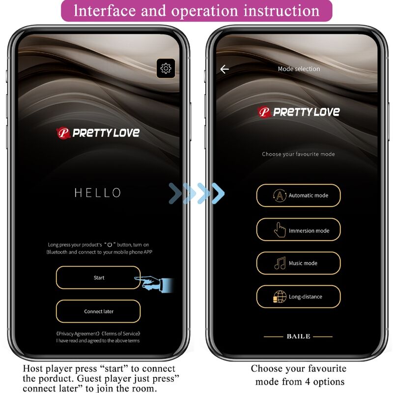 Estimulador Ovo Vibração e Eletroestimulação Usb PrettyLove Doreen Rosa Escuro Controlo Remoto App