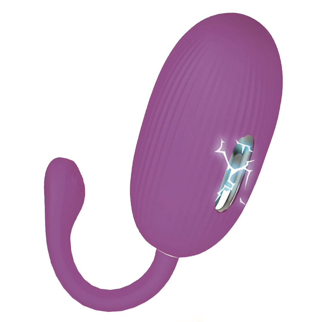 Estimulador Ovo Vibração e Eletroestimulação Usb Prettylove Doreen Roxo Controlo Remoto App
