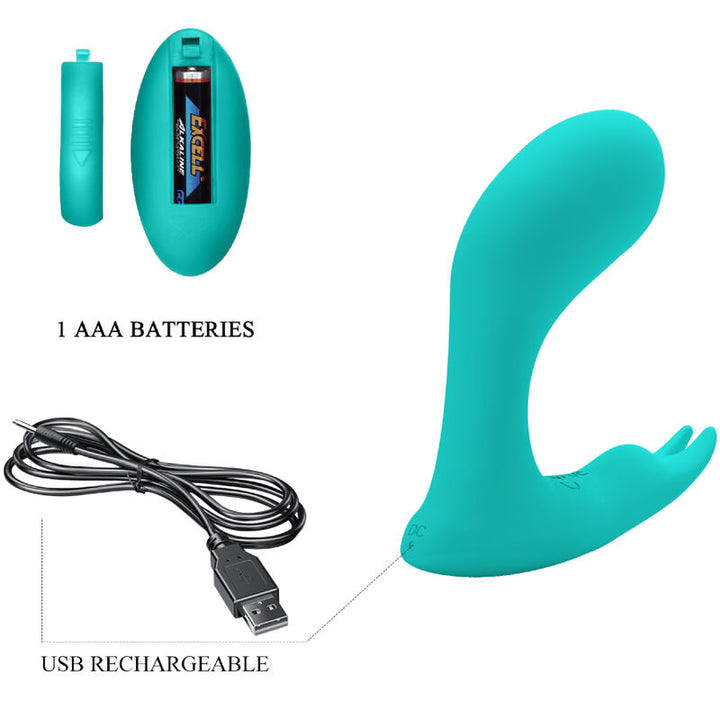 Estimulador Ovo Vibração e Movimento Pulsação Usb Prettylove Idabelle Azul