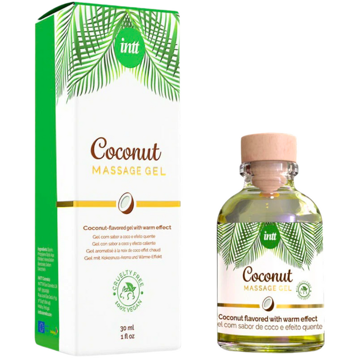 Gel Massagem e Lubrificante Efeito Calor Intt Sabor Vegan Côco 30ml