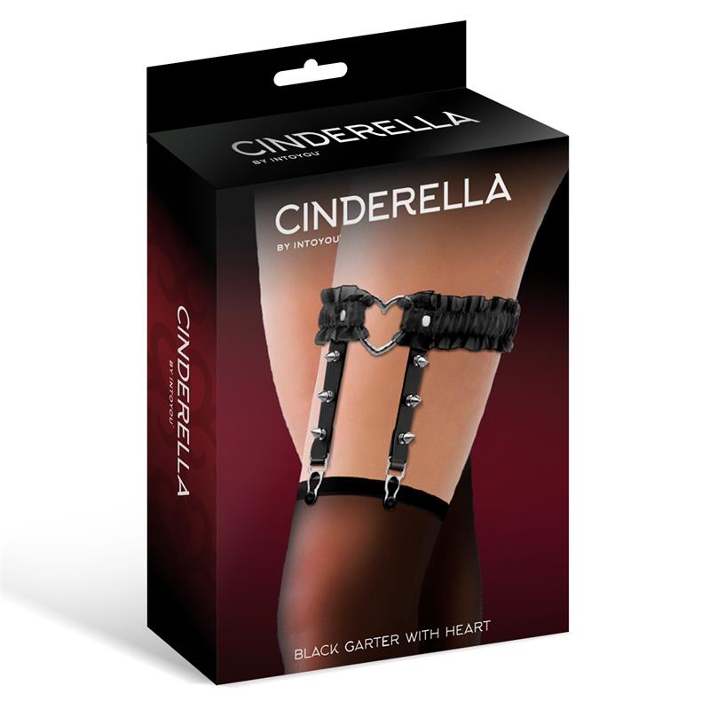 Liga Cinderella Coração Renda Preto