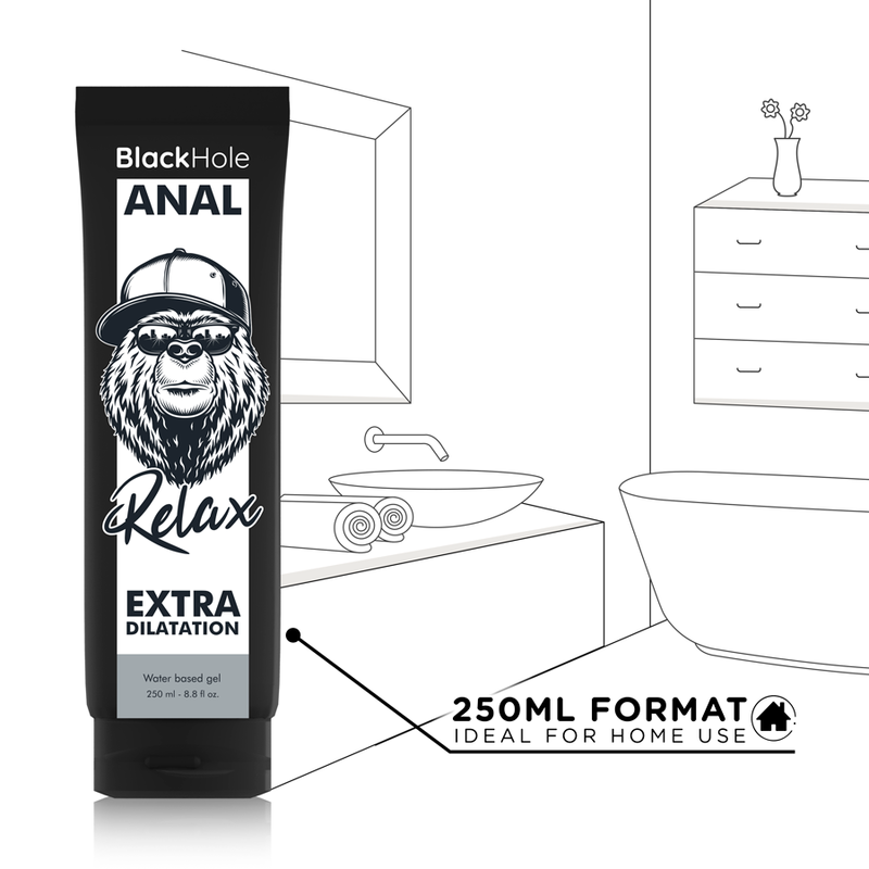 Lubrificante Anal Relaxante BlackHole Água 250ml