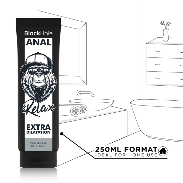 Lubrificante Anal Relaxante BlackHole Água 250ml