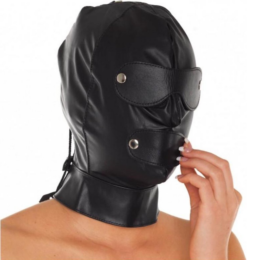 Máscara Abertura Olhos e Boca BondagePlay Leather