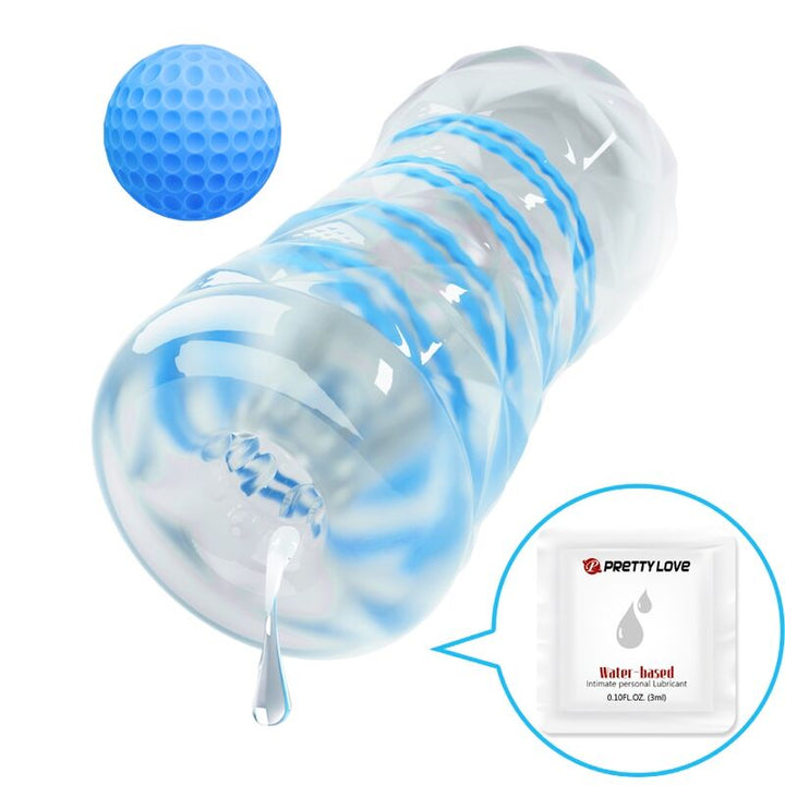 Masturbador Manual Movimento Espiral Prettylove Blue Spiral
