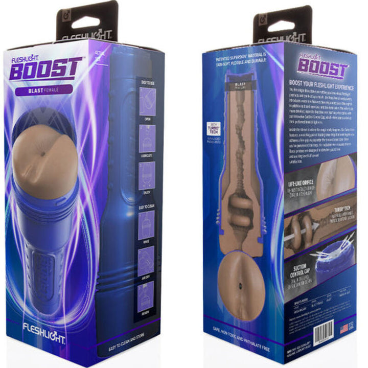 Masturbador Realista Manual Fleshlight Boost Ano Blast Castanho