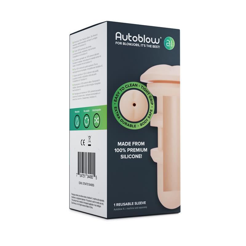 Masturbador Usb Movimento Autoblow AI Manga Extra Ânus Bege