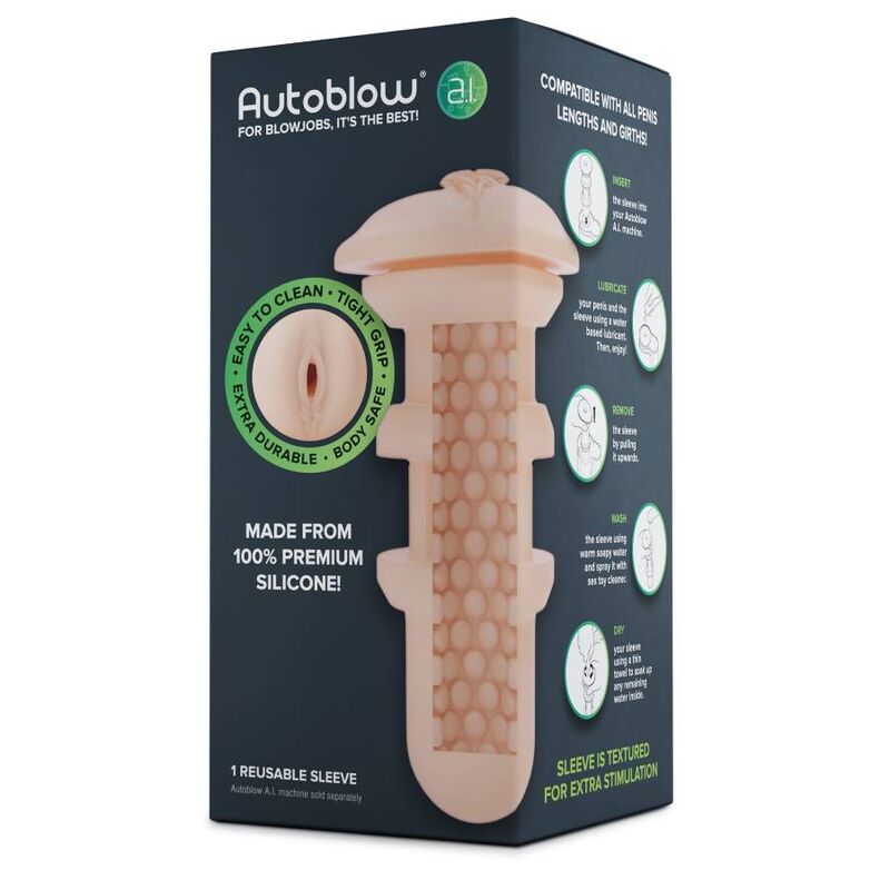 Masturbador Usb Movimento Autoblow AI Manga Extra Vagina Bege