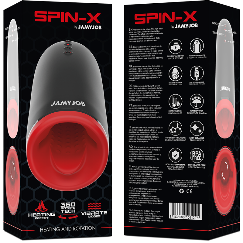 Masturbador Usb Movimento Rotação, Aquecimento e Vibração Jamyjob Spin-X