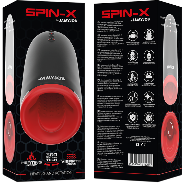 Masturbador Usb Movimento Rotação, Aquecimento e Vibração Jamyjob Spin-X