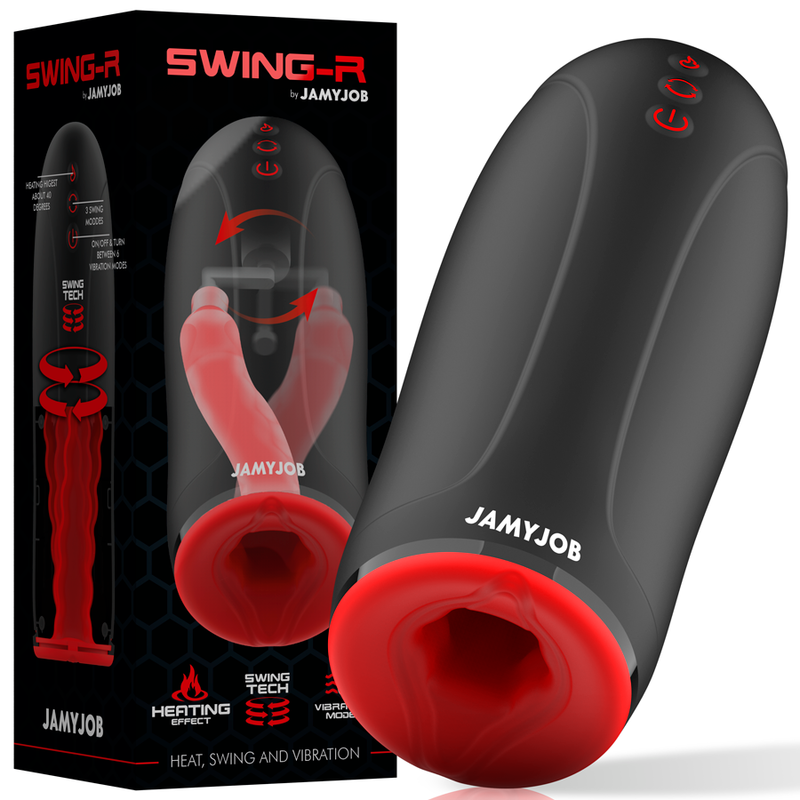 Masturbador Usb Movimento Rotação, Aquecimento e Vibração Jamyjob Swing-R