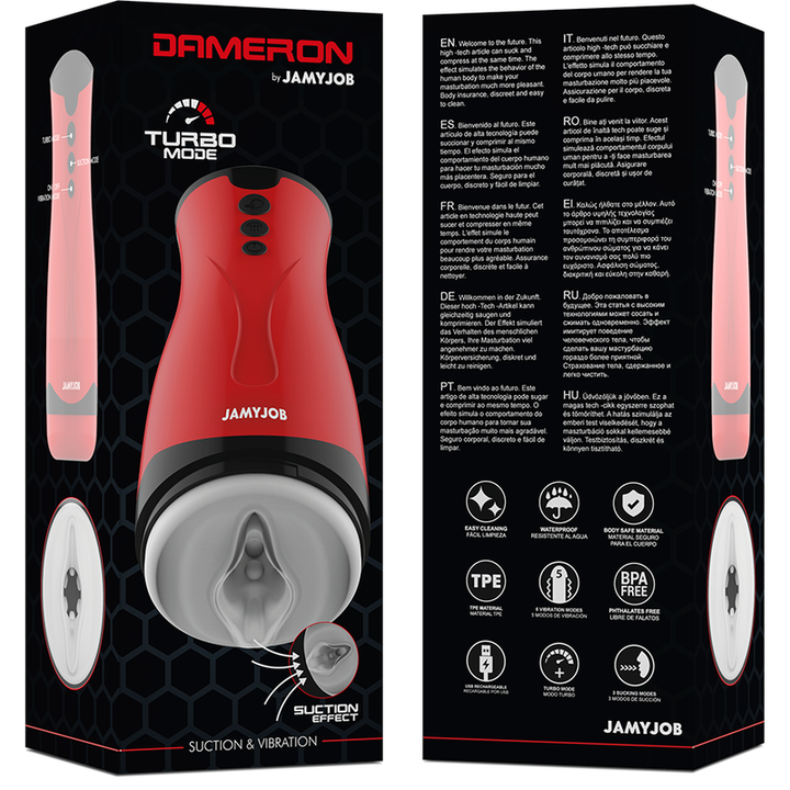 Masturbador Usb Movimento Sucção e Vibração Jamyjob Dameron