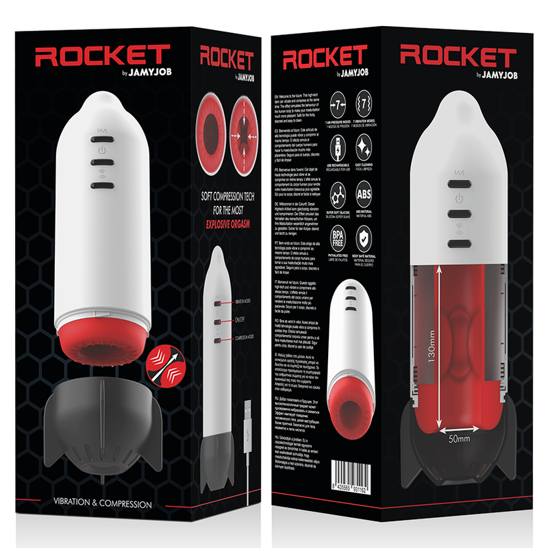 Masturbador Usb Movimento Sucção e Vibração Jamyjob Rocket
