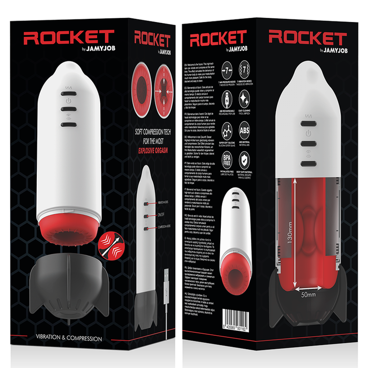 Masturbador Usb Movimento Sucção e Vibração Jamyjob Rocket