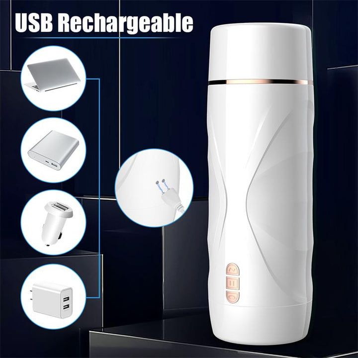 Masturbador Usb Movimento Sucção e Vibração Shequ Riley
