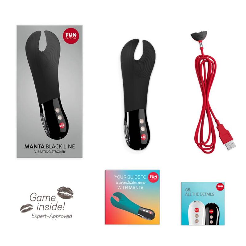 Masturbador Usb Vibração Fun Factory Manta Preto