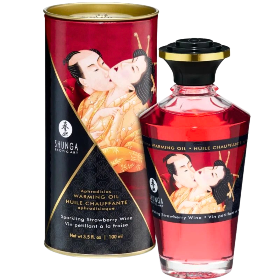 Óleo Massagem Shunga Sabor Morango e Champanhe 100ml