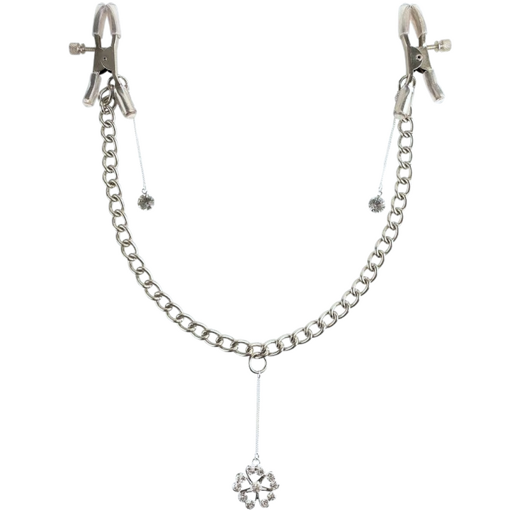 Pinças Mamilos Corrente e Cristais Fetish Fantasy