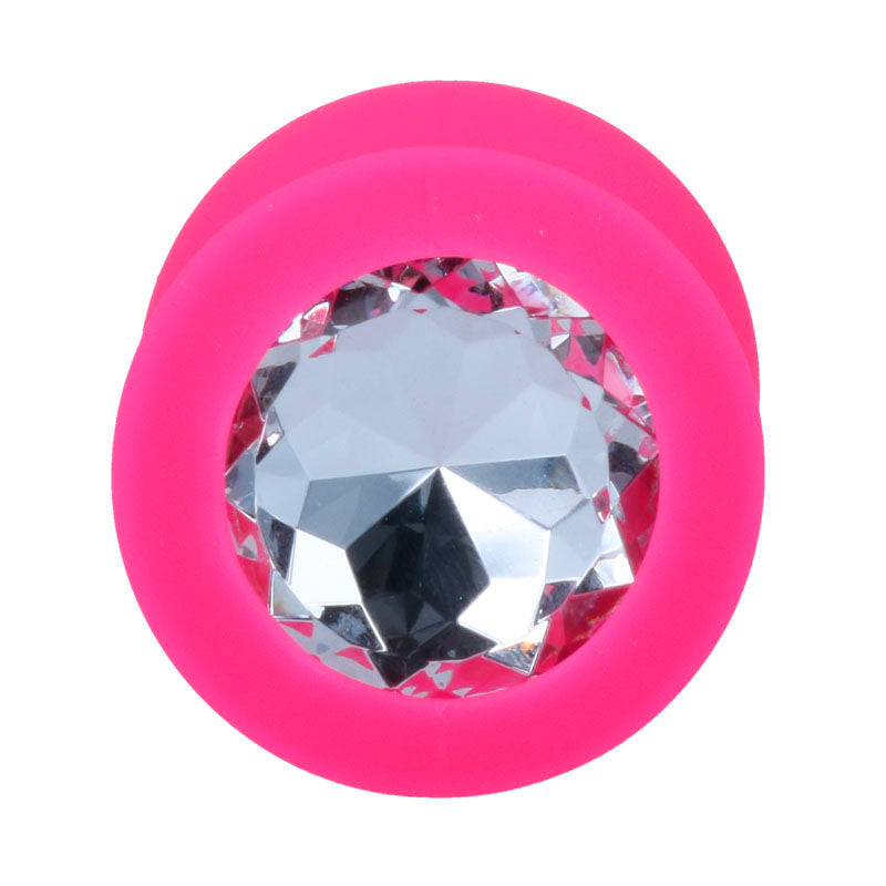 Plug Anal Jóia Silicone Intense Rosa L