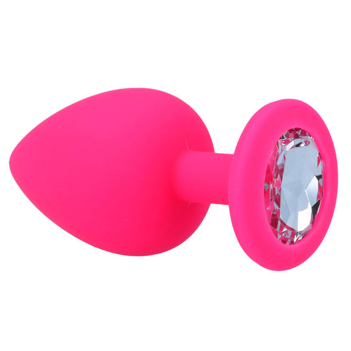 Plug Anal Jóia Silicone Intense Rosa L