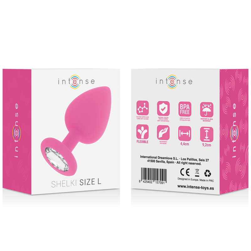 Plug Anal Jóia Silicone Intense Rosa L