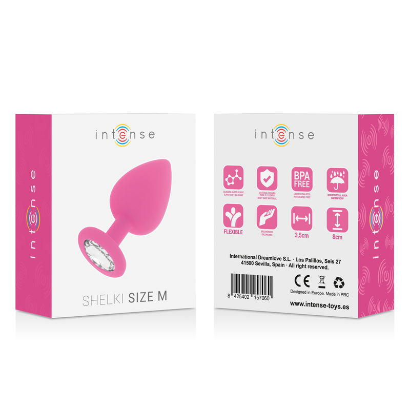 Plug Anal Jóia Silicone Intense Rosa M