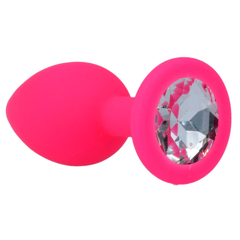Plug Anal Jóia Silicone Intense Rosa S