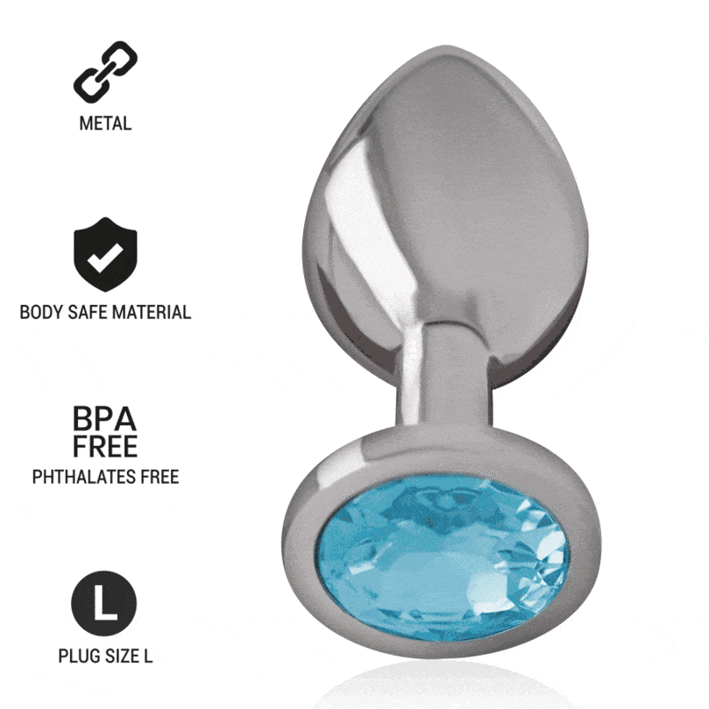 Plug Anal Metal Jóia Intense Azul L