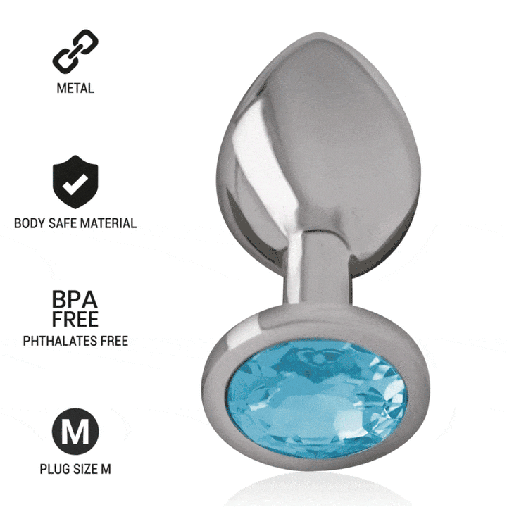 Plug Anal Metal Jóia Intense Azul M