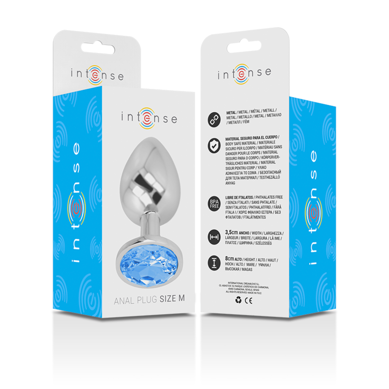 Plug Anal Metal Jóia Intense Azul M