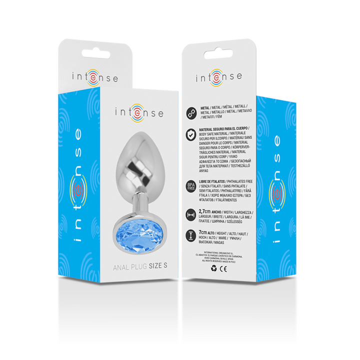 Plug Anal Metal Jóia Intense Azul S