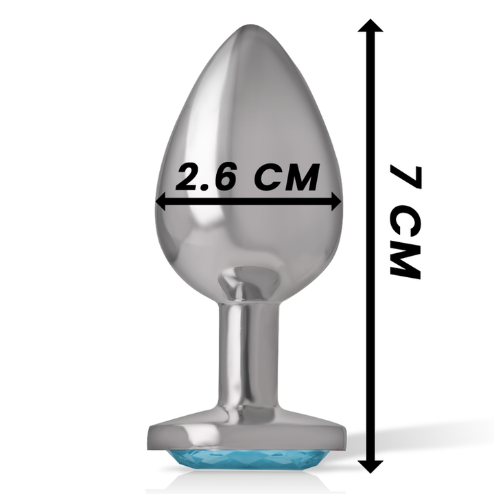 Plug Anal Metal Jóia Intense Coração Azul S