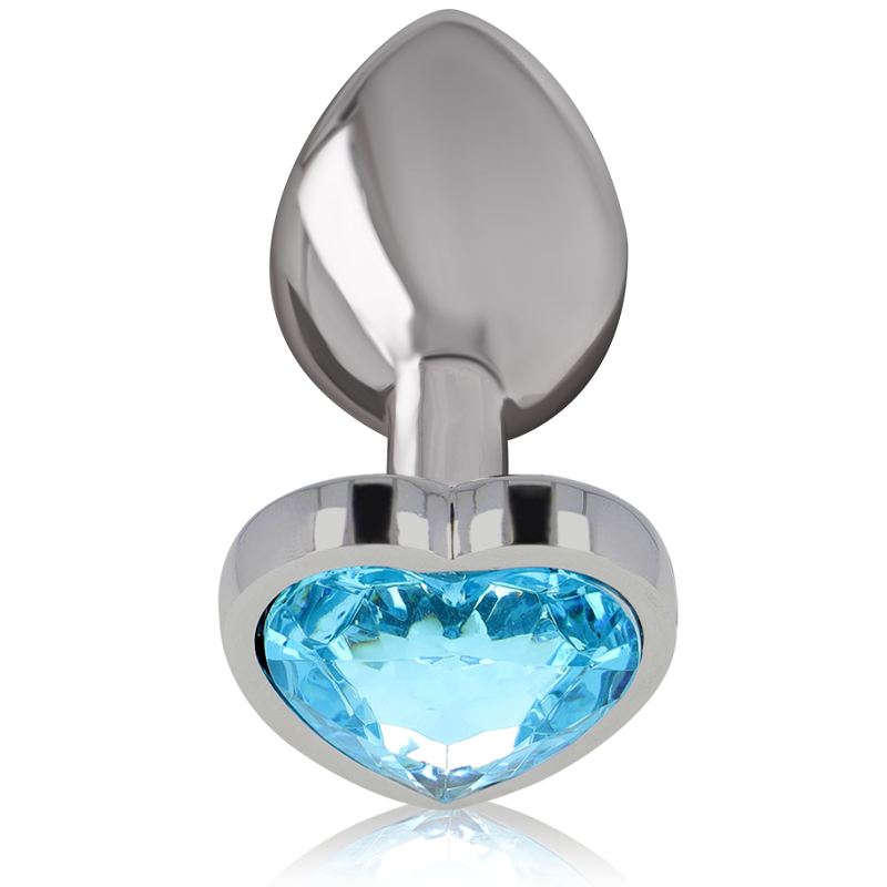 Plug Anal Metal Jóia Intense Coração Azul S