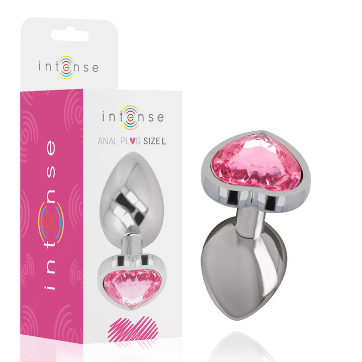 Plug Anal Metal Jóia Intense Coração Rosa L
